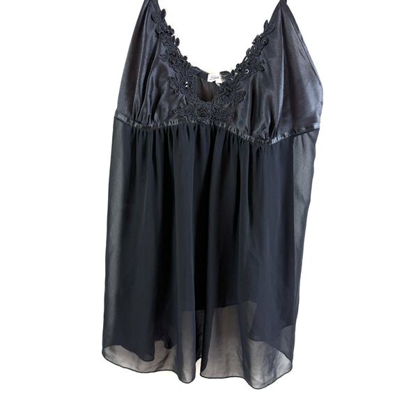 Vintage Y2K Babydoll Tank Top V Neck Fairy Sheer Lace Whimsigoth Linea Donatella - Picture 1 of 10